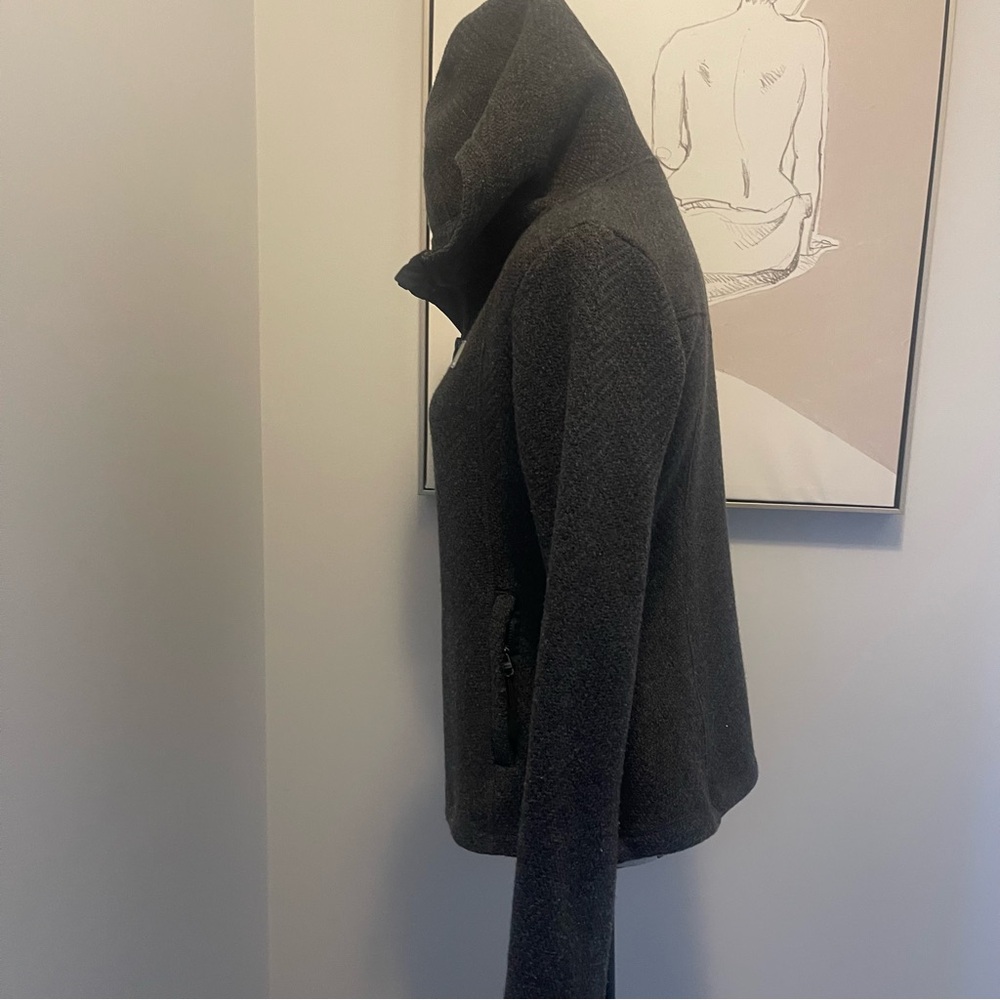 Bench Black Loris' Marled Knit Hooded Jacket Slim Fit Size Medium - Picture 13 of 16